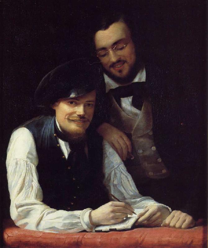 Franz Xaver Winterhalter Self Portrait of the Artist with his Brother, Hermann Sweden oil painting art